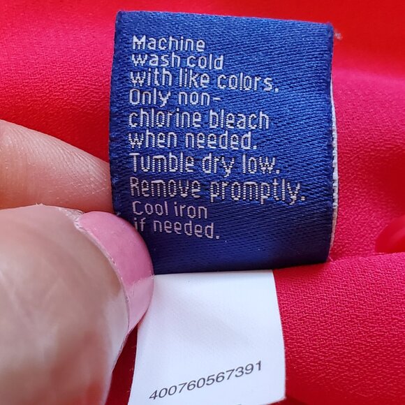 Apt 9 Hot Pink Button Up Blouse Long Roll Tab Sleeves Womens Sz XL Career Office - Picture 6 of 9